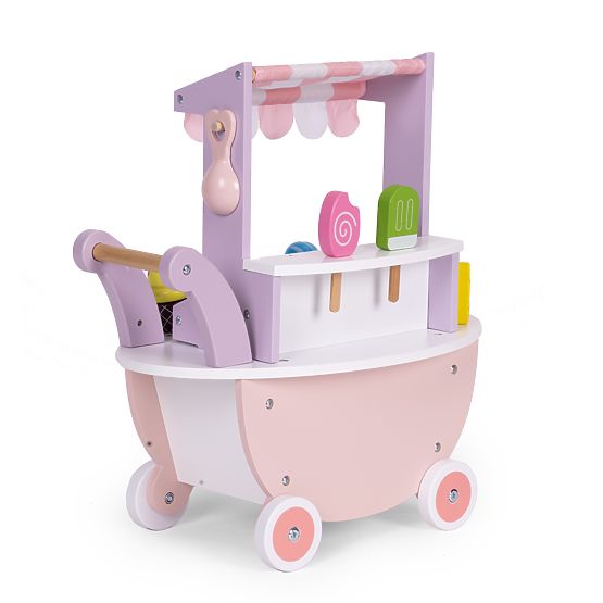 Wooden Ice Cream Cart for Kids Shop 12 Elements ECOTOYS