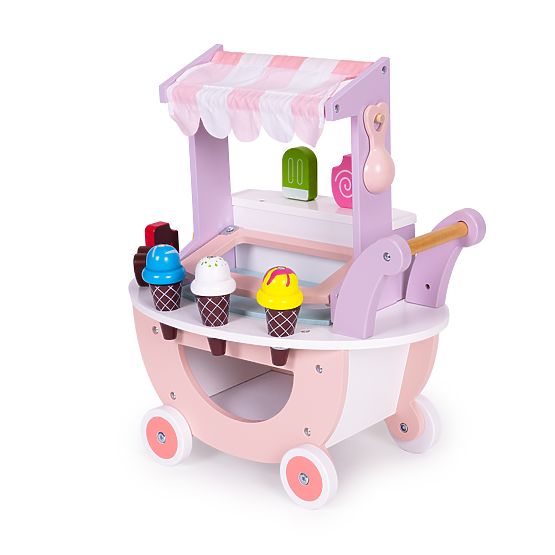 Wooden Ice Cream Cart for Kids Shop 12 Elements ECOTOYS