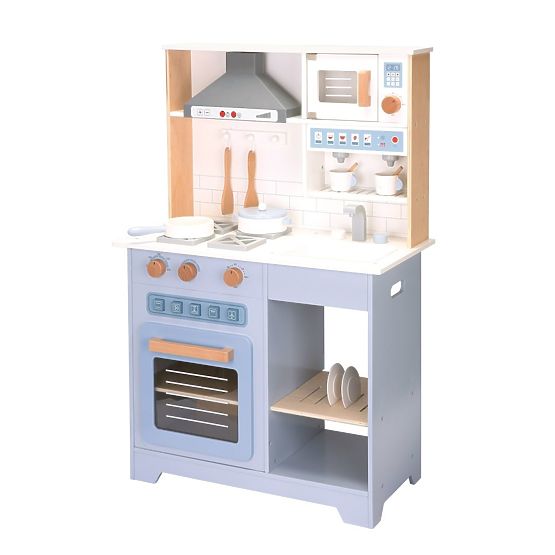 Wooden Interactive Kitchen with Range Hood