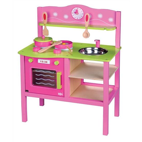 Wooden kitchenette for children - pink