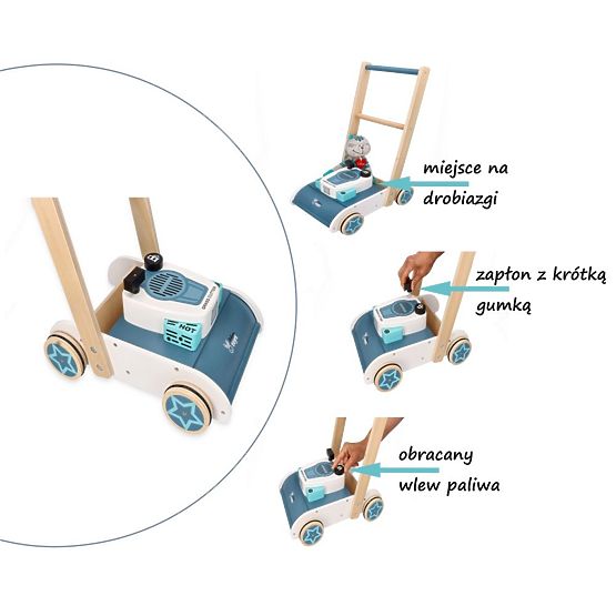 Wooden Lawn Mower with Sound Adam Toys