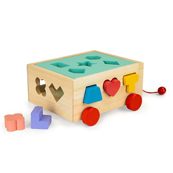 Wooden loading cart with shapes