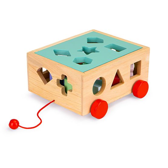 Wooden loading cart with shapes