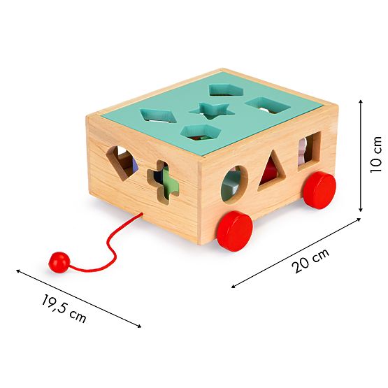 Wooden loading cart with shapes