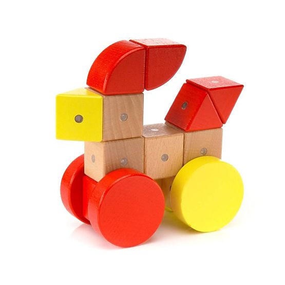 Wooden-Magnetic Blocks WABI, 40 Pieces