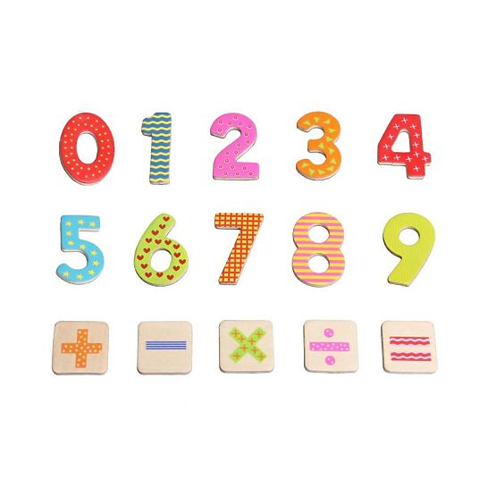 Magnetic wooden numbers