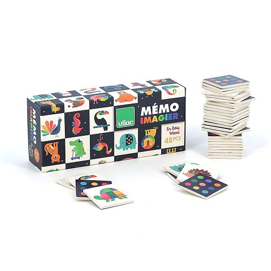 Wooden Memory Game - Rainbow Animals