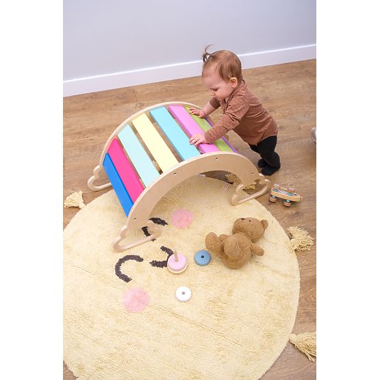 Wooden montessori swing - rainbow