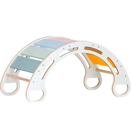 Montessori Swing - White with Colorful Rungs