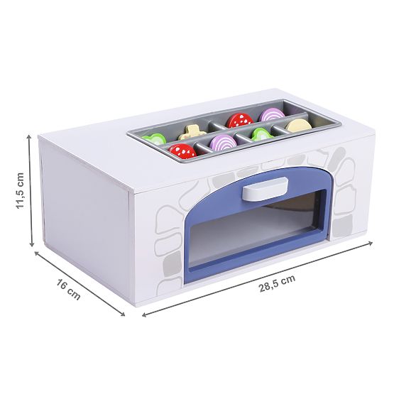 Wooden pizza oven with accessories