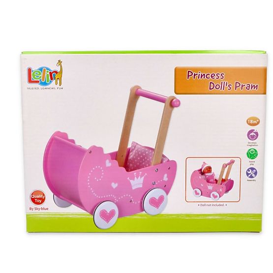 Wooden pram for Lelin dolls