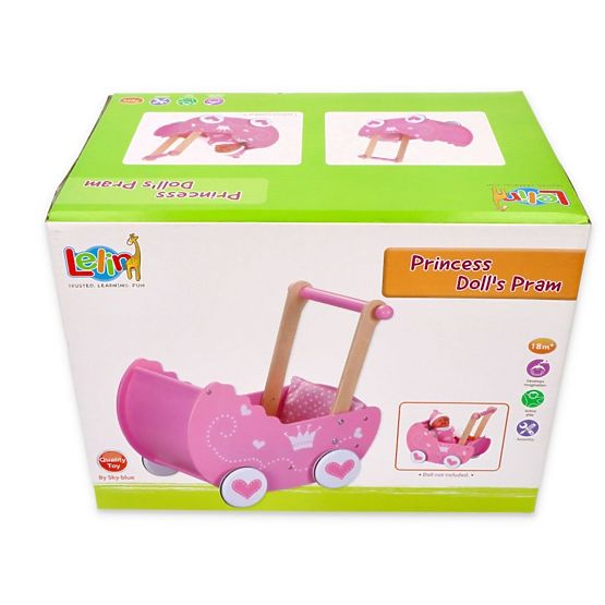 Wooden pram for Lelin dolls