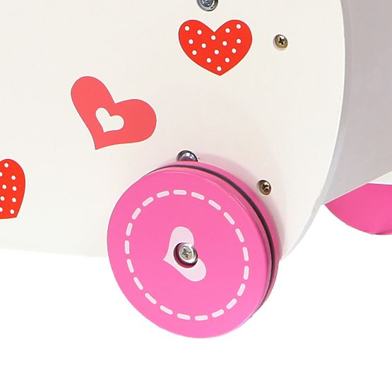 Wooden push stroller for dolls