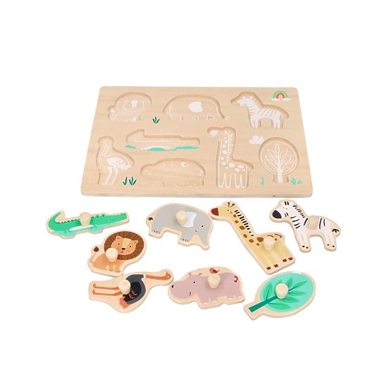 Wooden Puzzle with Handles Safari