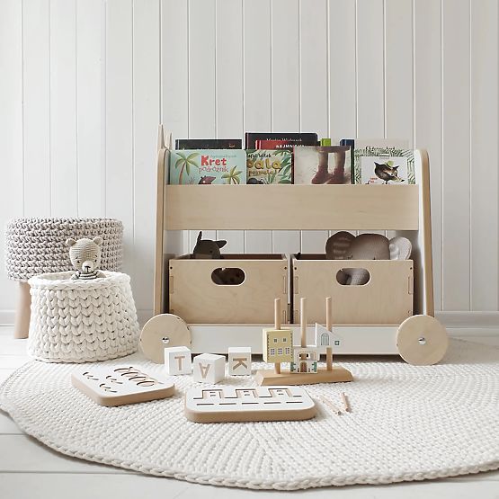 Wooden Shelf on Wheels