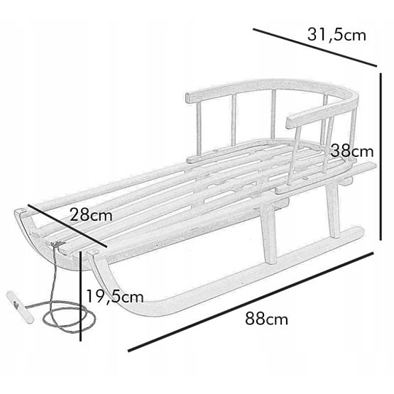 Wooden sled with padding - Tropical