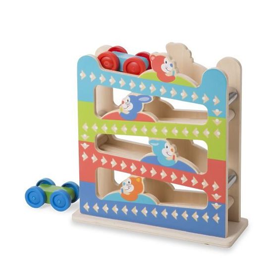Wooden slide with animals