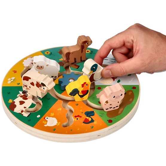Wooden Sliding Game - Farm Animals