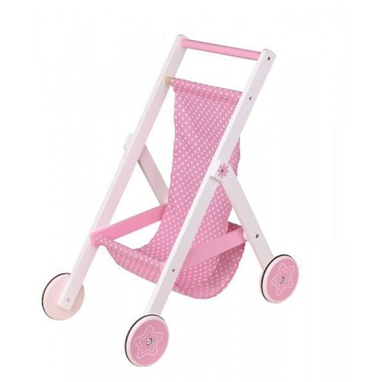 Wooden sports stroller for dolls