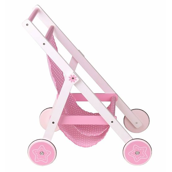 Wooden sports stroller for dolls