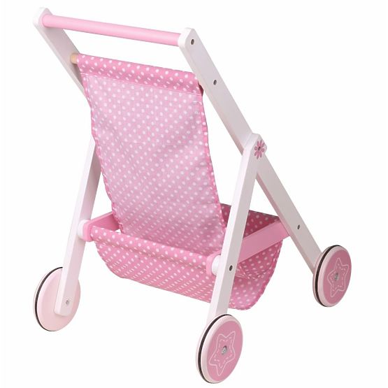 Wooden sports stroller for dolls