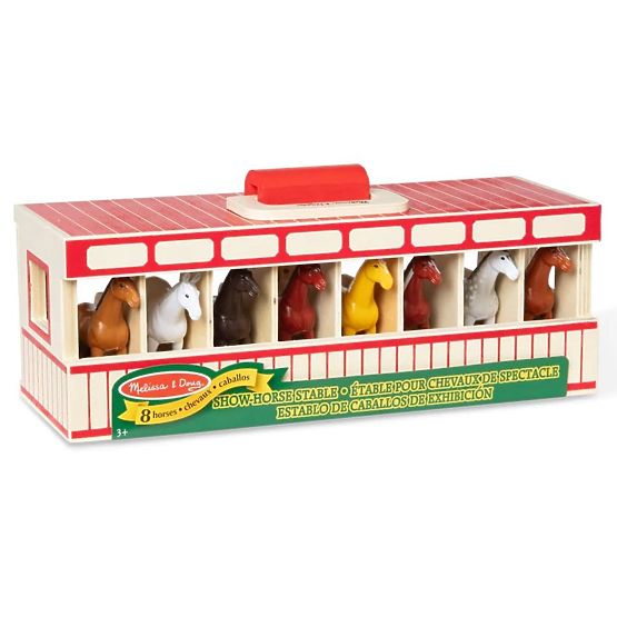 Wooden stable for horses with 8 boxes