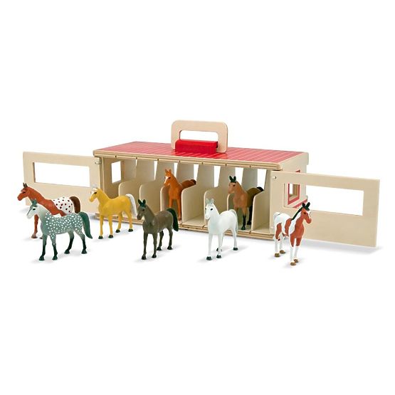 Wooden stable for horses with 8 boxes