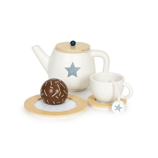 Wooden Tea Set Teapot Cups 17 Pieces ECOTOYS