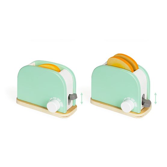 Wooden toaster with accessories