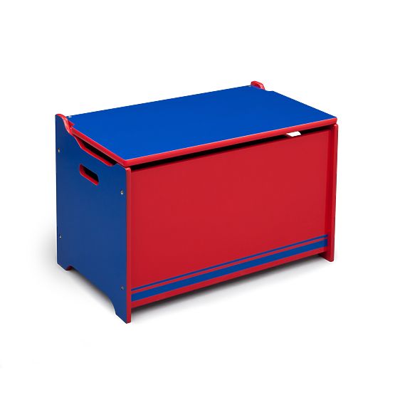 Wooden Toy Chest - Blue and Red