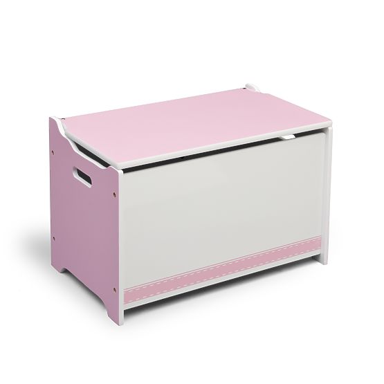 Wooden Toy Chest - Pink