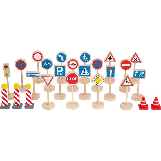 Wooden Traffic Sign Set