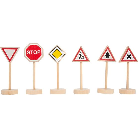Wooden Traffic Sign Set
