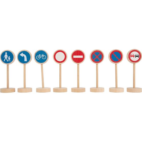 Wooden Traffic Sign Set