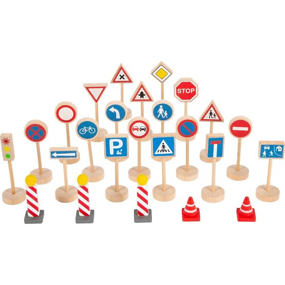 Wooden Traffic Sign Set