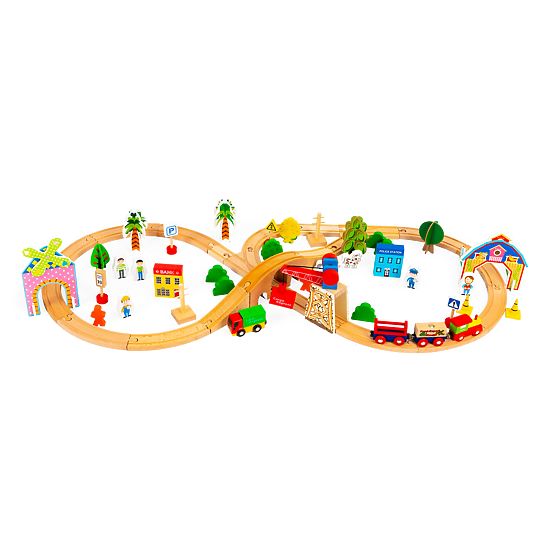 Wooden Train 74 Pieces ECOTOYS