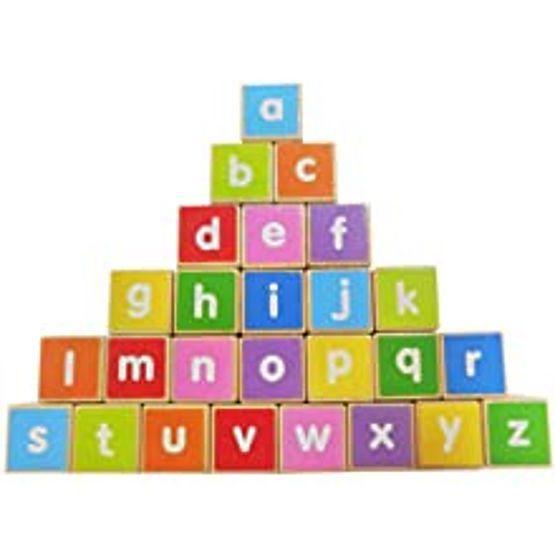 Wooden Train Large Educational Alphabet Blocks ECOTOYS