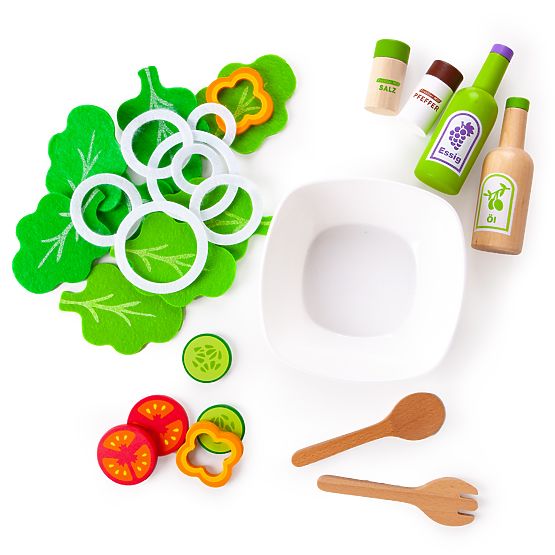 Wooden salad with bowl