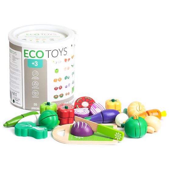 Wooden Vegetables for Cutting for Children 20 Pieces ECOTOYS