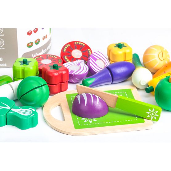 Wooden Vegetables for Cutting for Children 20 Pieces ECOTOYS