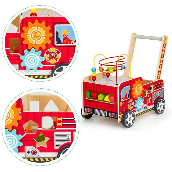 Wooden walker - fire engine