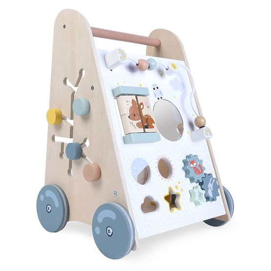 Wooden Walker for Children with Movable Elements ECOTOYS