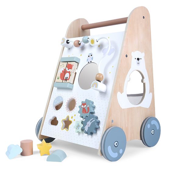 Wooden Walker for Children with Movable Elements ECOTOYS