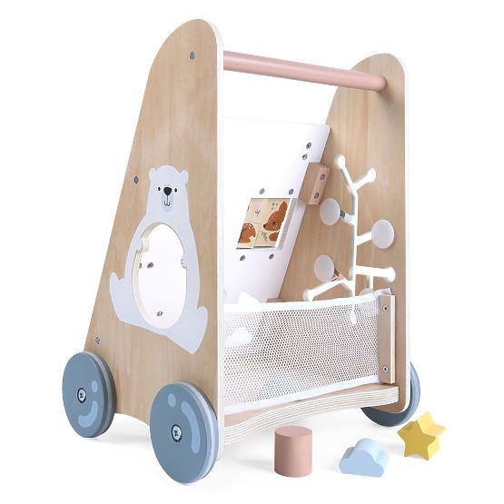 Wooden Walker for Children with Movable Elements ECOTOYS