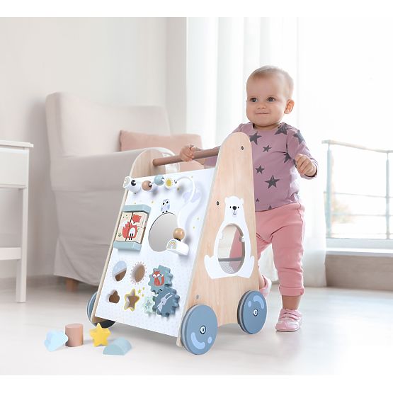 Wooden Walker for Children with Movable Elements ECOTOYS