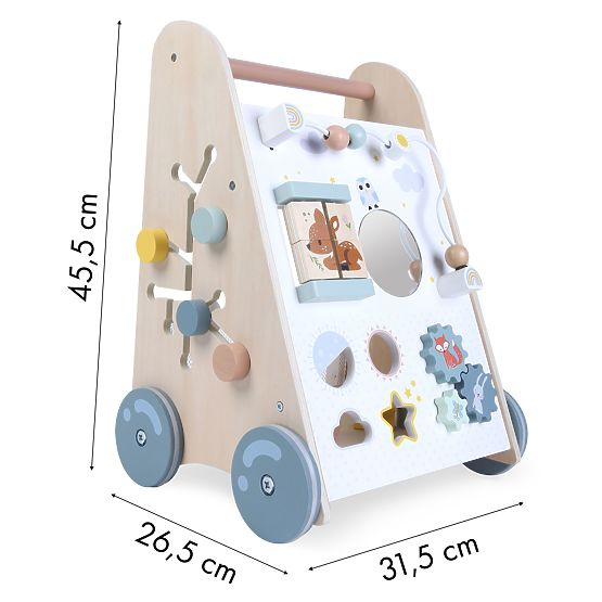 Wooden Walker for Children with Movable Elements ECOTOYS