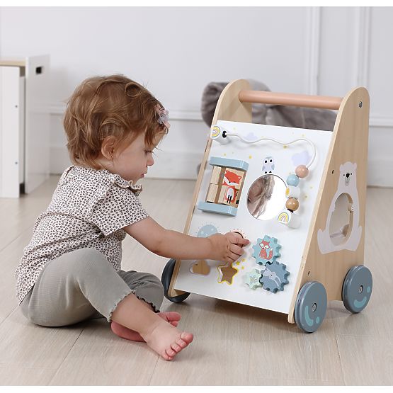 Wooden Walker for Children with Movable Elements ECOTOYS