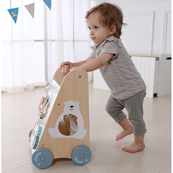 Wooden Walker for Children with Movable Elements ECOTOYS