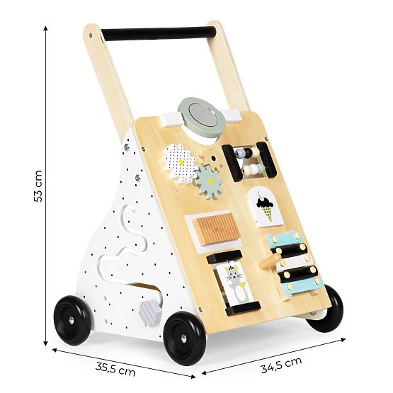 Wooden Walker Push Button Educational Cart for Children ECOTOYS