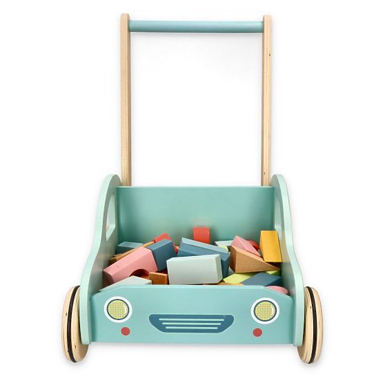 Wooden Walker with Blocks Car